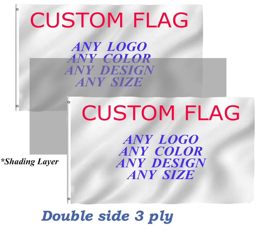 Custom Standard Double Sided 3-Ply  Flags